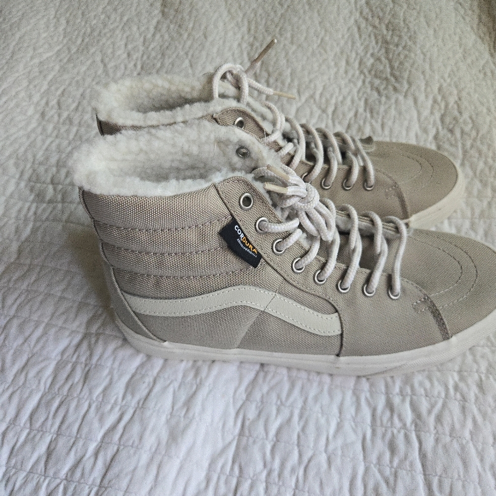Vans Sk8 Hi Cordura Women Size 10 Tan And White High Top 012026 - Picture 6 of 9